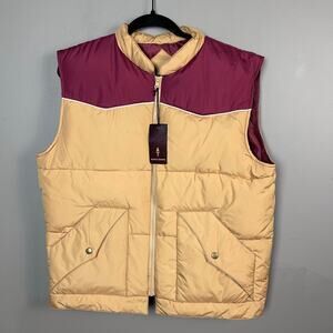 Aces & Eights quilted vest men's XL western down filled puffer tan cowboy NWT